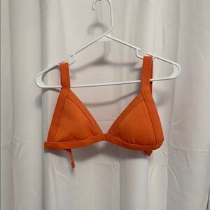 Orange Ribbed Bikini Top and Bottom